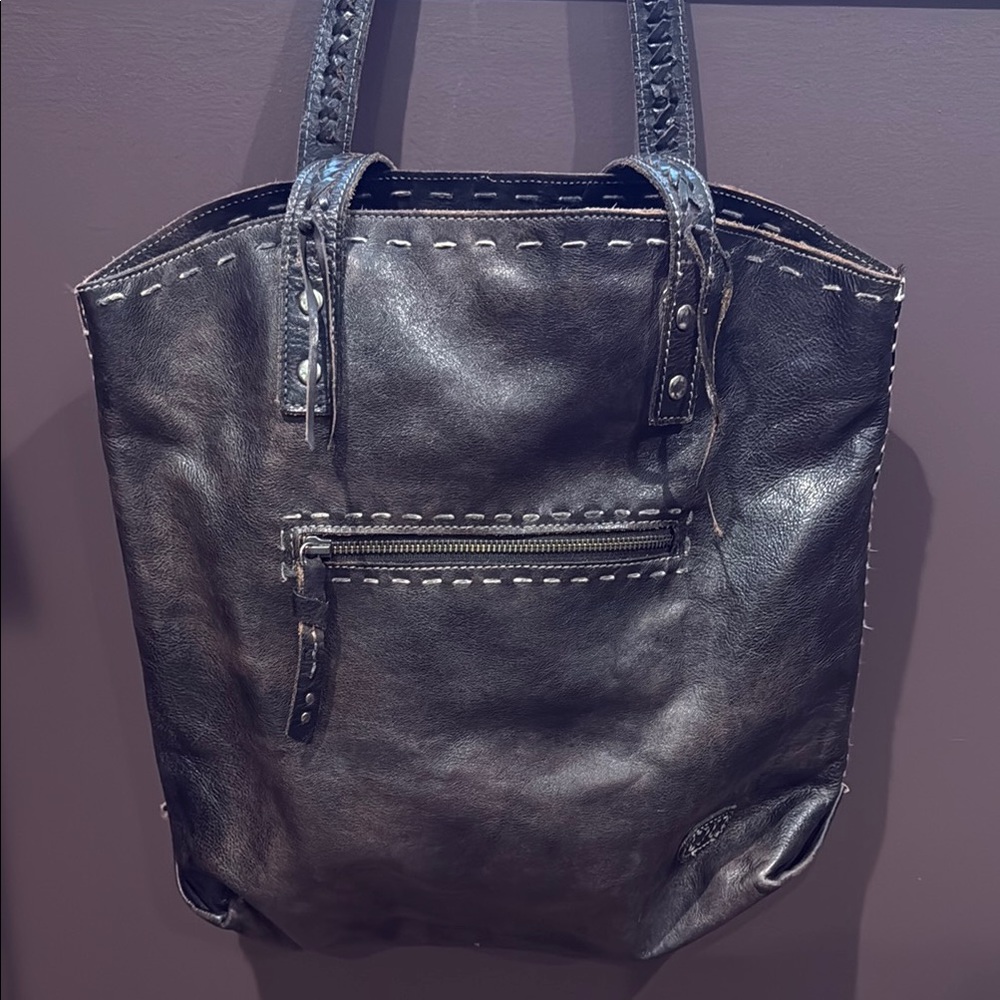 Bed Stu Black Leather Tote Sophisticated Design